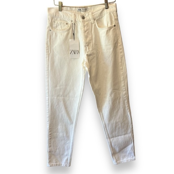 Zara Denim - Zara Jeans White Button Up Straight Leg Woman’s Size 38 NWT